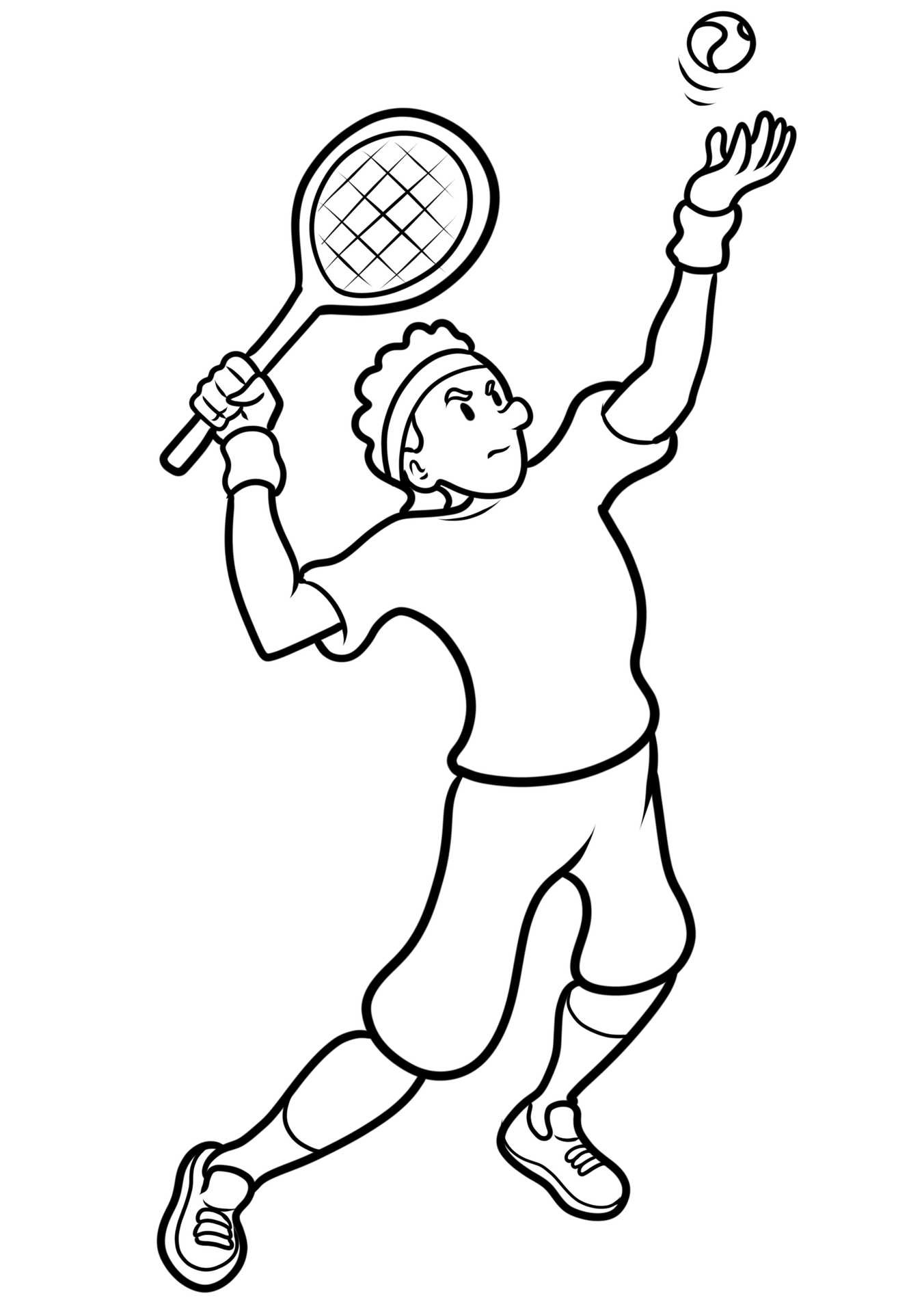Denna målarbild med en tennisspelare fångar spänningen i en professionell match när en atlet förbereder sig för att serva bollen.